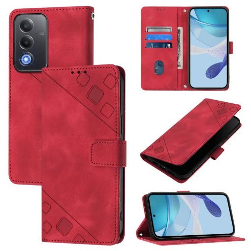 OPPO A5/A3 Pro 5G Global Red Embossed Leather Phone Case Skin-feel - 1