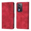 OPPO A5/A3 Pro 5G Global Red Embossed Leather Phone Case Skin-feel - 3