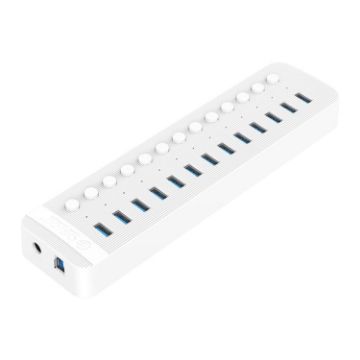 ORICO CT2U3-13AB 13-Port USB 3.0 HUB with Switches, UK Plug, White - 1