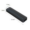 ORICO CT2U3-13AB 13-Port USB 3.0 HUB with Switches, US Plug, Black - 3