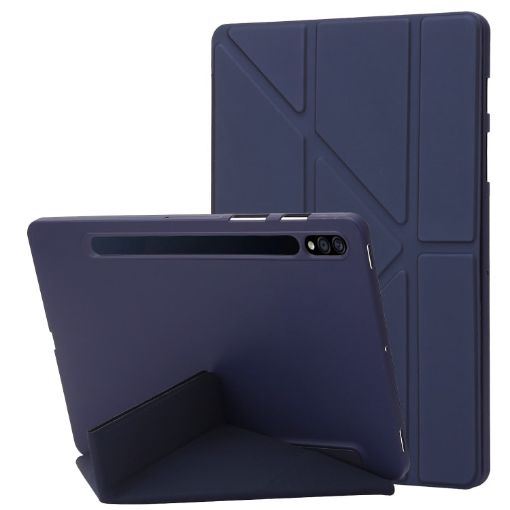Samsung Galaxy Tab S10+/S9+ Dark Blue Silicone Leather Tablet Case - 1