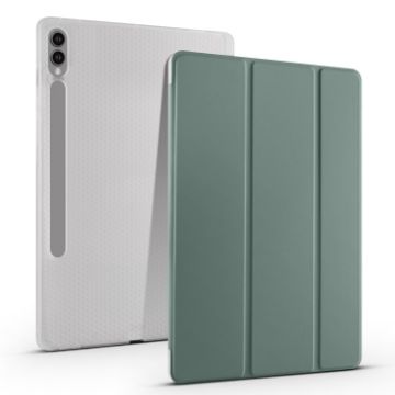 Samsung Galaxy Tab S10+/S9+ Green TPU Leather Case with Pen Slot - 1