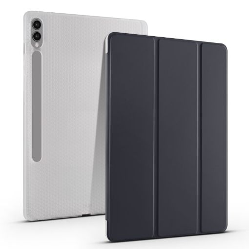 Samsung Galaxy Tab S10+/S9+ Black TPU Leather Case with Pen Slot - 1