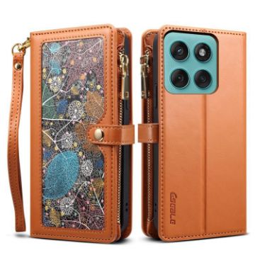 Motorola Edge 60 ESEBLE Star Series Lanyard Wallet RFID Case Brown - 1