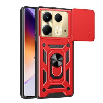 Infinix Note 40 4G Red Phone Case with Sliding Camera Cover TPU+PC - 1