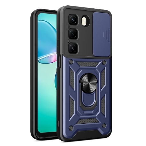Infinix Hot 50 4G Phone Case - Blue Sliding Camera Cover TPU+PC Design - 1