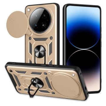 Infinix Zero 40 4G Gold Phone Case with Sliding Camera Cover TPU+PC - 1