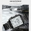 SKMEI 1888 Men's Waterproof Sports Digital Watch, Stainless Steel, Black - 8