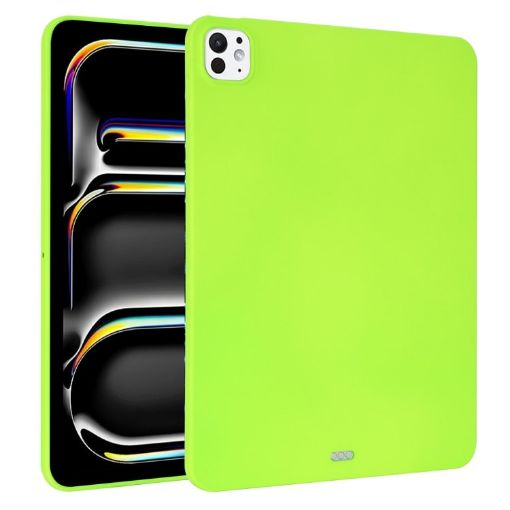 iPad Pro 13 2024 Fluorescent Green TPU Case - Oil Spray Skin-friendly - 1