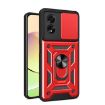 OPPO A38 4G Red Phone Case with Sliding Camera Cover TPU Hybrid PC - 1