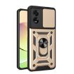 OPPO A38 4G Gold Phone Case with Sliding Camera Cover TPU Hybrid PC - 1