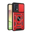 OPPO Reno5 4G/5G Red Sliding Camera Cover TPU Hybrid PC Case - 1