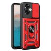 OPPO A79 5G Red Phone Case with Sliding Camera Cover TPU Hybrid PC - 1