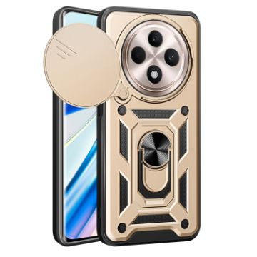 OPPO Reno12 F 5G Gold Case with Sliding Camera Cover TPU Hybrid PC - 1