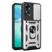OPPO A60 4G Phone Case with Sliding Camera Cover - Silver TPU Hybrid PC - 1