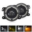 Jeep Wrangler JK 2 Door 2007-2015 4" Light Guide Fog Light Pair Yellow/White - 1
