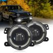 Jeep Wrangler JK 2 Door 2007-2015 4" Light Guide Fog Light Pair Yellow/White - 3