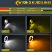 Jeep Wrangler JK 2 Door 2007-2015 4" Light Guide Fog Light Pair Yellow/White - 9