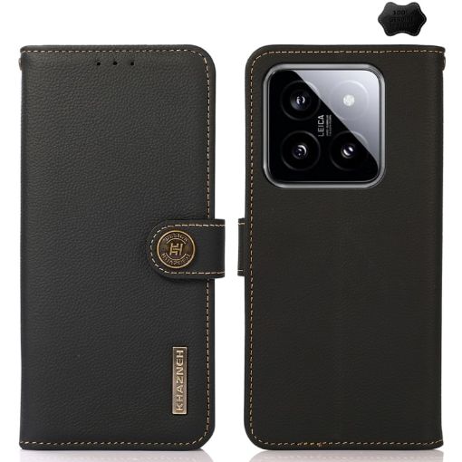 Xiaomi 14 Ultra KHAZNEH RFID Leather Phone Case Black - 1