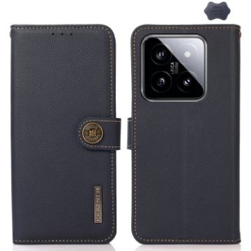 Xiaomi 14 Ultra KHAZNEH Blue RFID Leather Phone Case - 1