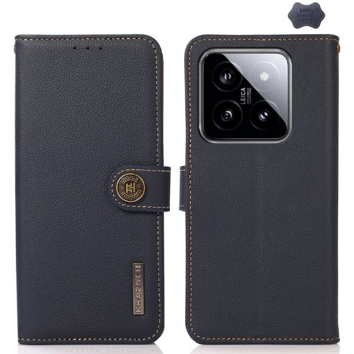Xiaomi 14 Ultra KHAZNEH Blue RFID Leather Phone Case - 1