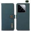 Xiaomi 14 Ultra KHAZNEH Green RFID Leather Phone Case - 1