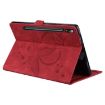 Samsung Galaxy Tab S9 FE Red Love Butterfly Embossed Leather Case - 3
