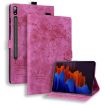 Samsung Galaxy Tab S9+/S8+/S7+ Sakura Cat Leather Case Rose Red - 1