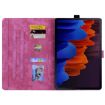 Samsung Galaxy Tab S9+/S8+/S7+ Sakura Cat Leather Case Rose Red - 3