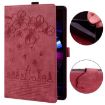Samsung Galaxy Tab A8 X200 Red Cartoon Sakura Cat Leather Case - 4