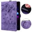 Samsung Galaxy Tab A8 X200 Purple Cartoon Sakura Cat Leather Case - 4