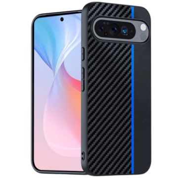 Google Pixel 10/10 Pro Ultra-thin Carbon Fiber Texture Phone Case (Black Blue) - 1