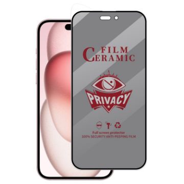 iPhone 15 HD Privacy Ceramic Film - Full Coverage Screen Protector - 1