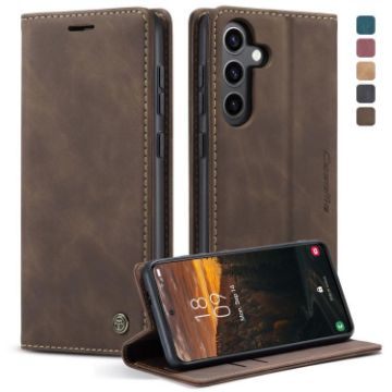 Samsung Galaxy S24+ 5G CaseMe 013 Flip Leather Case (Coffee) - 1