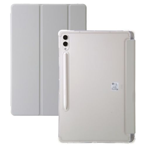 Samsung Galaxy Tab S9+ Grey 3-Fold Acrylic Leather Tablet Case - 1