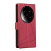Xiaomi 14 Ultra Red PU Leather Texture Embossed Line Phone Case - 3