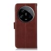 Xiaomi 14 Ultra Brown Leather RFID Phone Case - Magnetic Crazy Horse Texture - 4