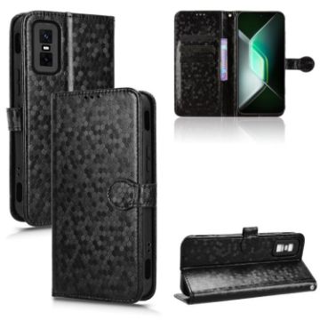Infinix GT 30 Pro Black Honeycomb Dot Texture Leather Phone Case - 1