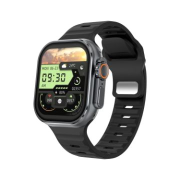 iW9 Ultra 2.04" Smart Call Watch, BT Call/Heart Rate/BP/SpO2, Black - 1