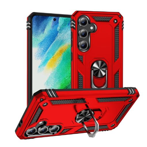 Samsung Galaxy S24 FE 5G Shockproof Red TPU + PC Phone Case - 1