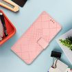 OPPO A5x 4G/5G Global Pink Leather Phone Case Rhombic Grid Texture - 2