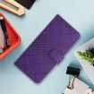 OPPO A5 5G Leather Phone Case - Rhombic Grid Texture, Purple - 2