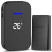 Wireless Doorbell with Temperature Display & Remote Control, US Plug, Black - 1