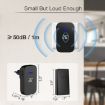 Wireless Doorbell with Temperature Display & Remote Control, US Plug, Black - 8