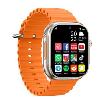 GS37 Smart Watch Phone, 1.95" Screen, 1GB+16GB, Android 9.0, 4G, Orange Gold - 1