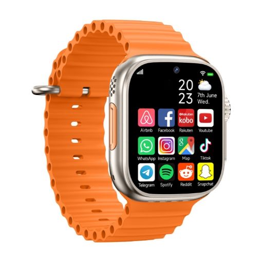 GS37 Smart Watch Phone, 1.95" Screen, 1GB+16GB, Android 9.0, 4G, Orange Gold - 1