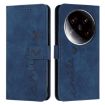 Xiaomi 14 Ultra Blue Leather Phone Case with Heart Emboss & Lanyard - 1