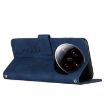Xiaomi 14 Ultra Blue Leather Phone Case with Heart Emboss & Lanyard - 3