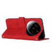 Xiaomi 14 Ultra Red Leather Phone Case with Heart Emboss & Lanyard - 3