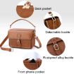 Cwatcun D80 Retro Brown Faux Leather Camera Shoulder Bag 25.5x18.5x12.5cm - 4